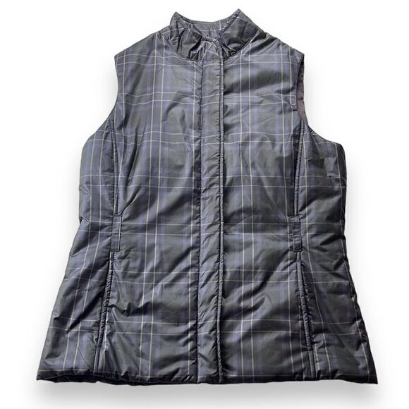 Banana Republic Full Zip Puffer Vest Jacket Womens‎ Medium M Plaid - Picture 5 of 12